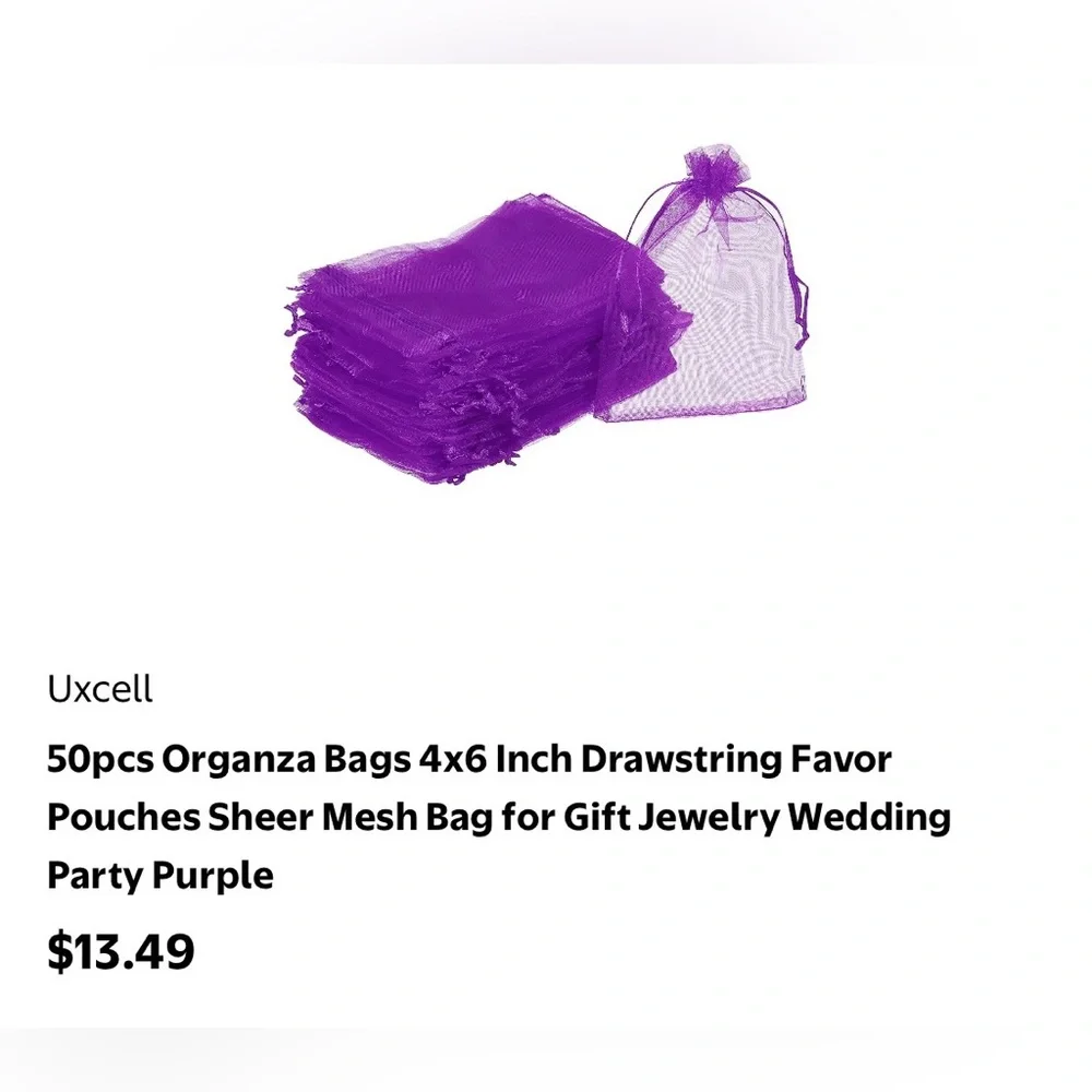 50 Organza Drawstring Gift Bags